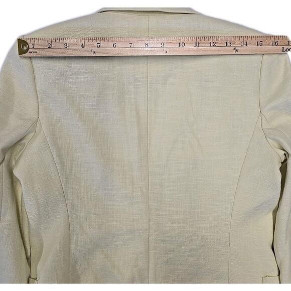 Club Monaco Yellow Textured Blazer & Matching Bootcut Crop Trousers Suit Set 6 - Picture 7 of 14